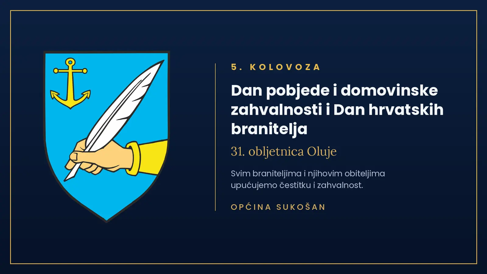 5. kolovoza - Dan pobjede i domovinske zahvalnosti i Dan hrvatskih branitelja